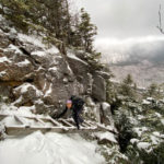 Climbing up with a view of Franconia Notch