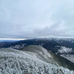 View of Franconia Ridge socked in