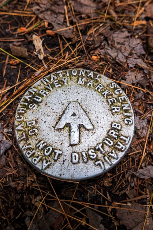 Appalachian Trail survey marker