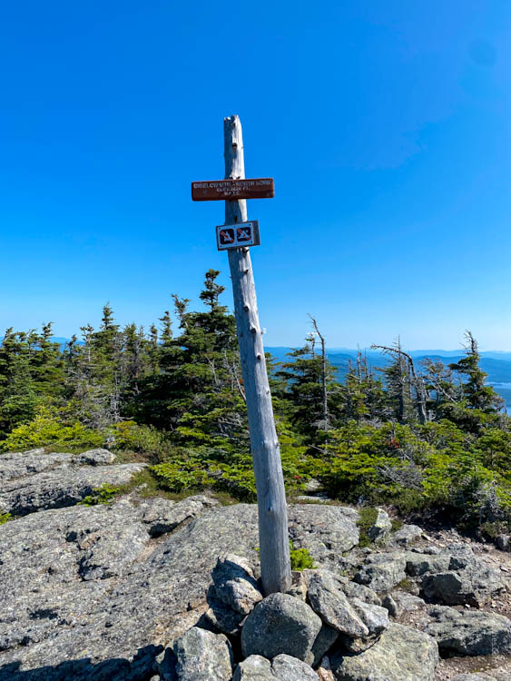 North Peak summit sign