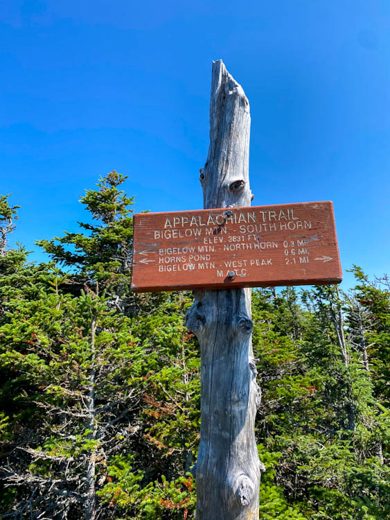 South Peak summit sign