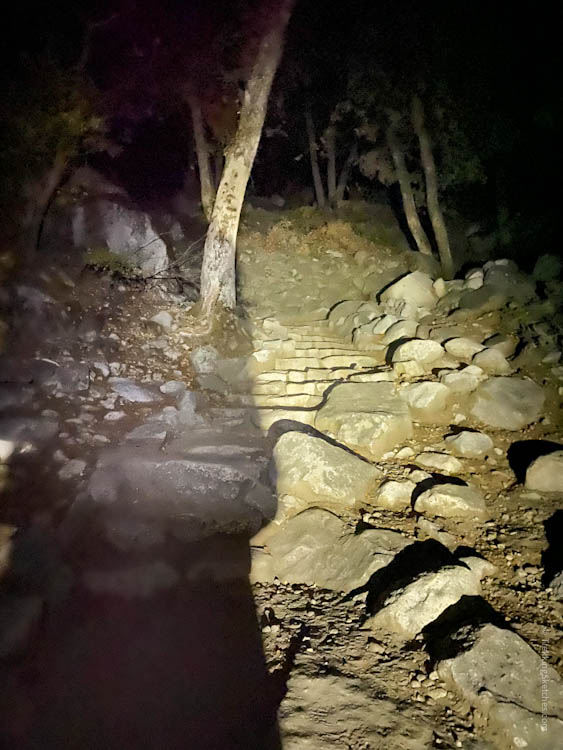 Rock stairs in the dark