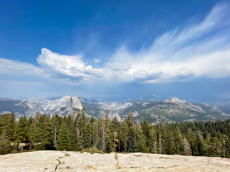 Views of Half Dome and Yosemite backcountry
