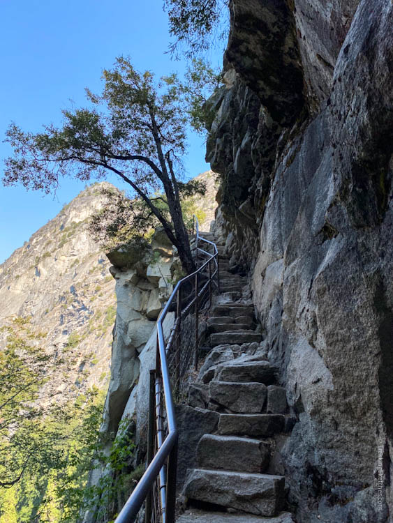 Last stairs to the top of Vernal Falls
