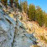 Hiking one of the exposed sections of trail