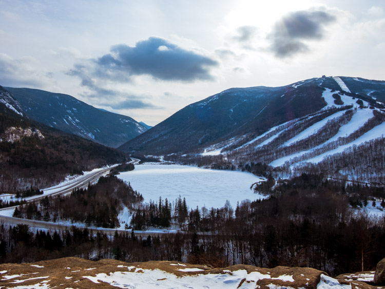 View of Franconia Notch from Artists Bluff
