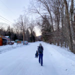 Road walk to reach the trail